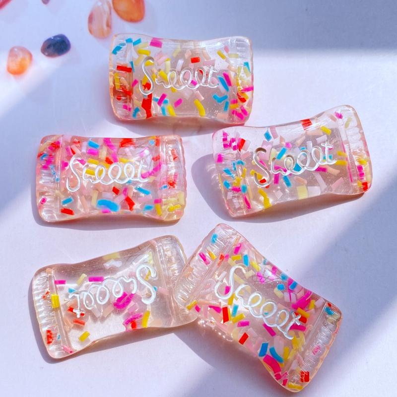 10Pcs Kawaii Cute Mixed Transparent Candy FlatBack Resin Cabochons Scrapbooking DIY Jewelry Craft Decoration Accessories G56
