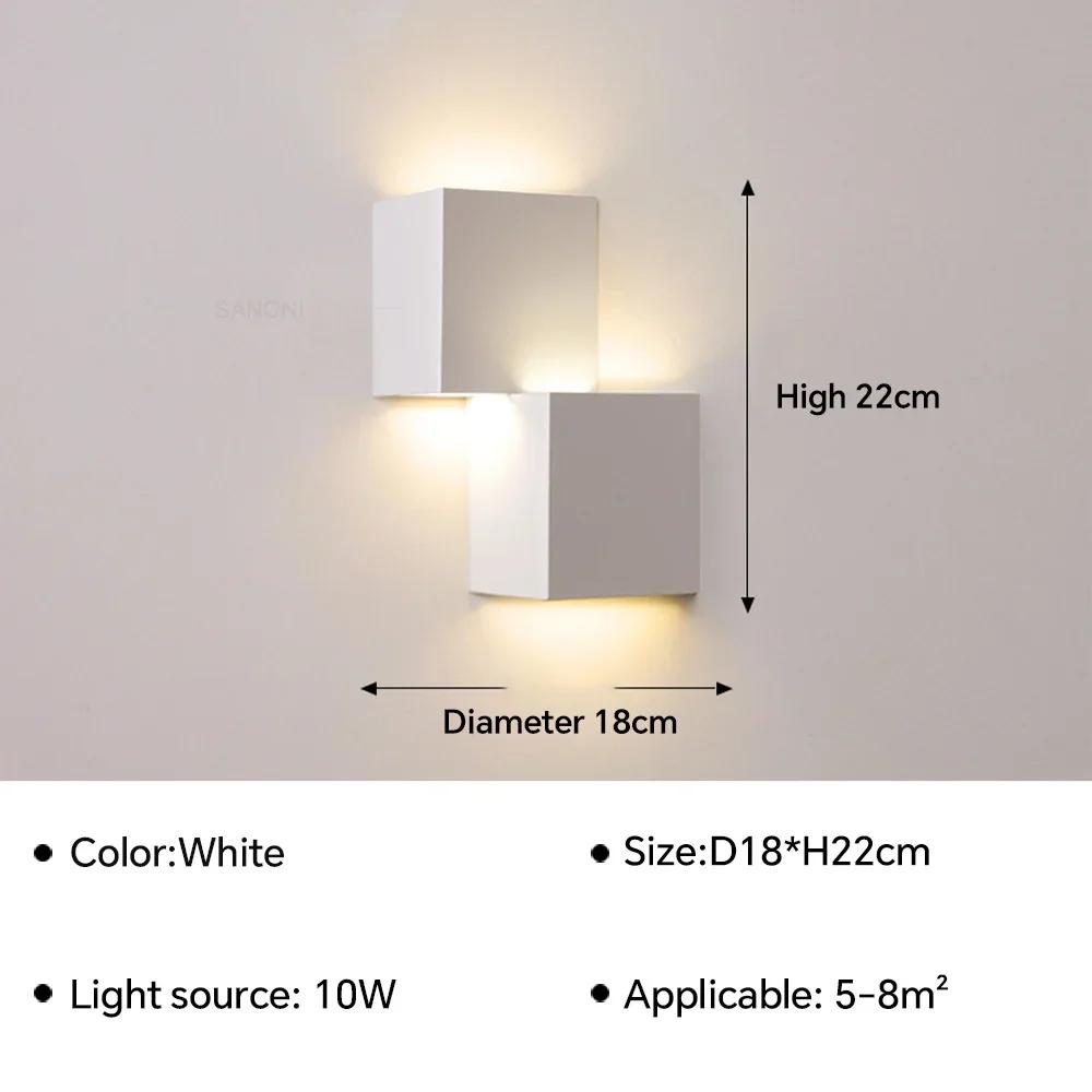 Nordic Minimalist White LED Wall Lamp for Living Room  Aisle Bedroom Decoration Wall Sconce Home Indoor Lingting Fixture Luster