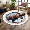 10 Stile HD 3D Dinosaurier-Druck Runder Teppich Bodenmatte Geeignet für Kinderzimmer-Dekoration Wohnzimmer Runde Teppiche für Geschenke