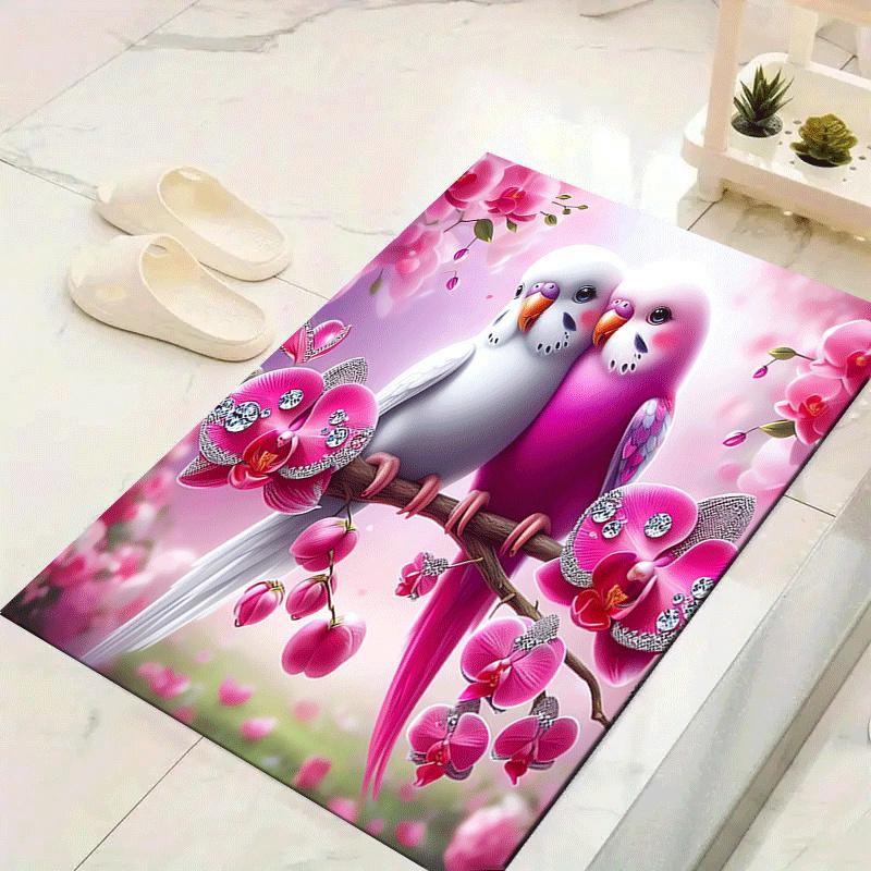 

1pc Parrot s Pink Love Print, Design Indoor Area Rug, Soft, Anti-Slip, and Durable Gaming Room Decor for Bedroom, Living Room, and Exercise 60cm by 90cm