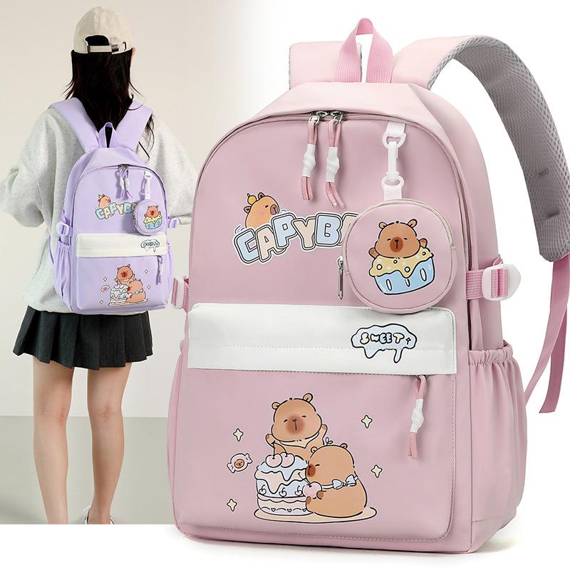 Capybara Backpack Students School Bag Cartoon Bookbag Laptop Travel Rucksack Outdoor Boy Girl Gifts