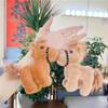 1Pcs Fuzzy Tail Turning Pony Doll Backpack Accessory Creative Cartoon Horse Plush Doll Keychain Cute Bag Pendant
