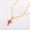 Personalized Versatile New Multi-color Zircon Pendant European and American Full Diamond Cross Necklace Hip-hop Trend Jewelry