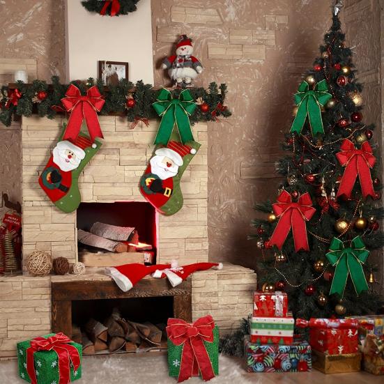 Christmas Ribbon Solid Color Polyester Craft Ribbon for Gift Wrapping Bows 5-Yard Holiday Decor