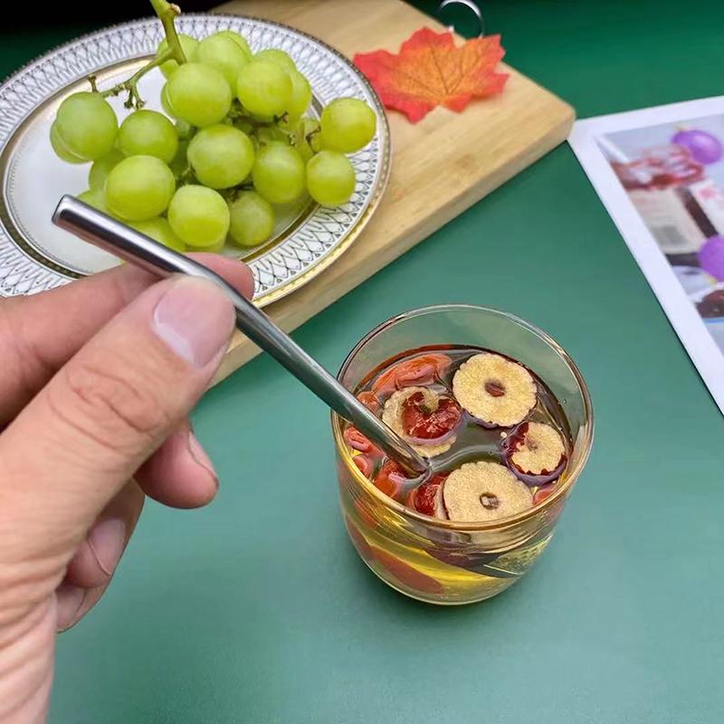 2 in 1 cannucce per bere cucchiaio in acciaio inox cannuccia riutilizzabile cocktail cucchiaio per mescolare bar latte caffè strumento per mescolare