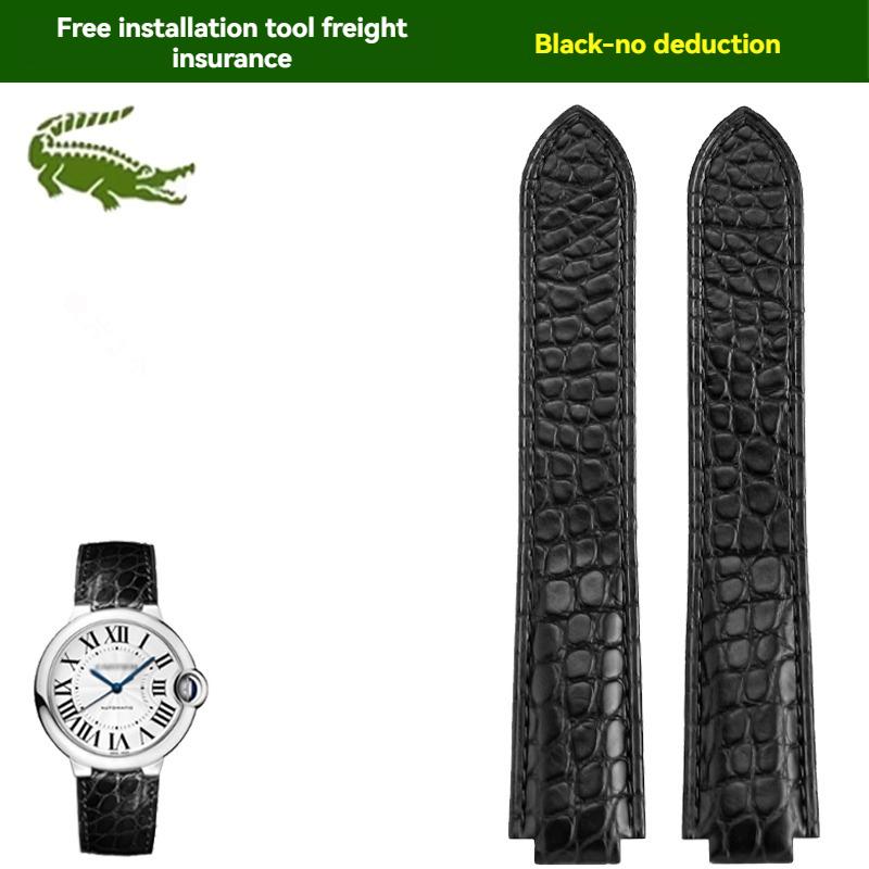 Crocodile leather watch strap For Cartier blue balloon WSBB0025 W69012Z4 14-8mm 16-8mm 18-11mm 20-12mm 22-14mm convex watchband