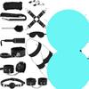 Adult Bondage Set: Eye Mask, Handcuffs, Thong, Gag, Leather Whip