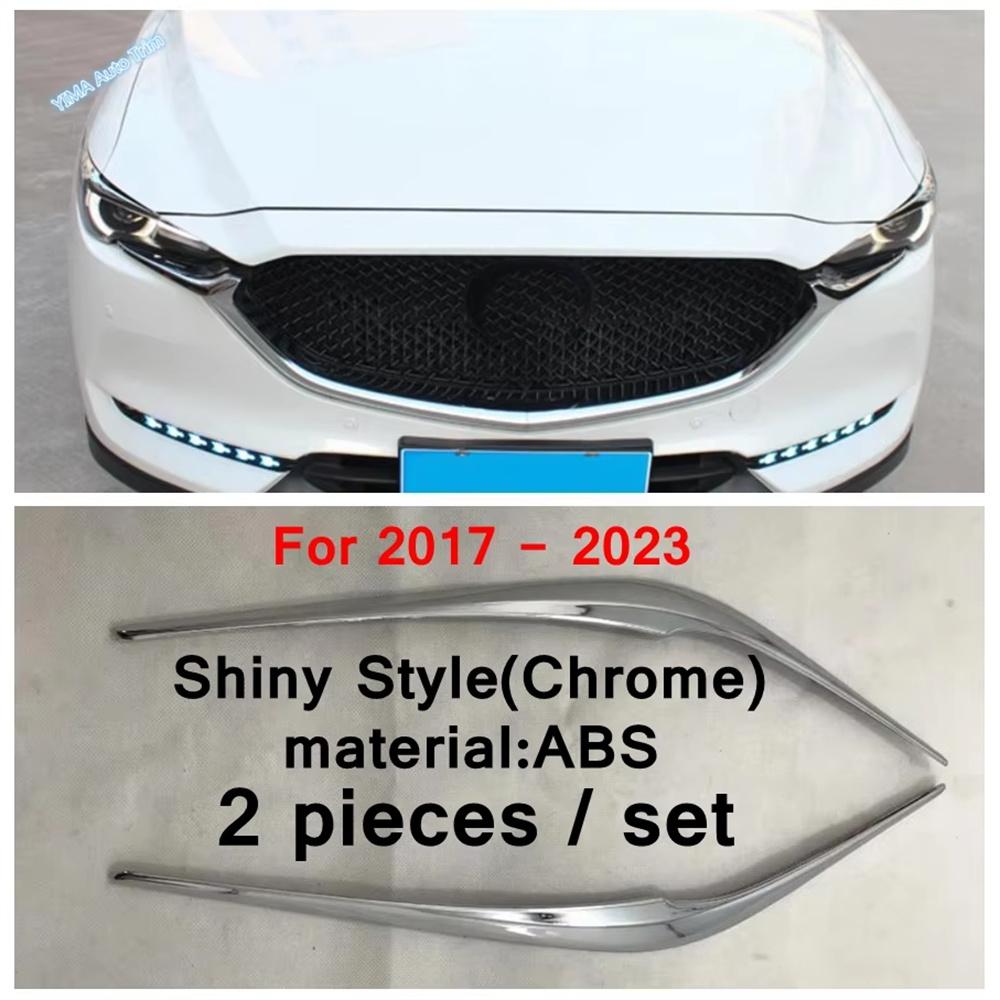 Car Front Headlight Eyebrow Decoration Cover Trim Fit For Mazda CX-5 CX5 2017 - Rear Headlamp Eyelid Exterior Accessories