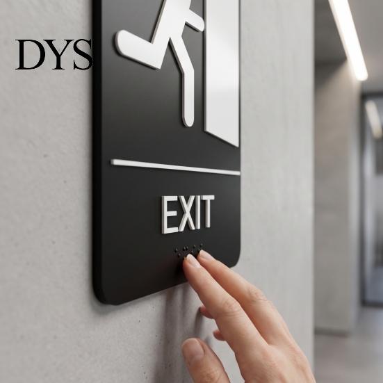 Tactile Braille Sign for Visually Impaired Unisex Restroom Men Women, 6" x 9" Self-adhesive Bathroom Door High Contrast Black And White Signs