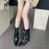 Tai Cool Fried Street Pant Pants Boots Are Popular This Year, Pearl White Pointed Wedges But Mid-knee Boots