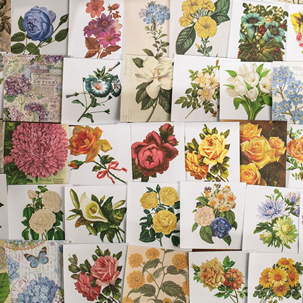 100 Stück Handbuch Dekorationsaufkleber Blume Dekorative Aufkleber DIY Themenaufkleber für Tagebuch Planer