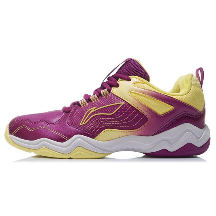 Li Ning Badminton Shoes Women's Low top Wild Berry Purple/Corn Pop Yellow AYTR018-2