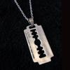 Razor Blade Pendant Necklace for Women Men Vintage Punk Goth Gothic Steampunk Accessories Grunge Rock Jewelry Y2k Aesthetic