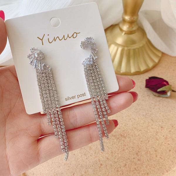 2023 Trendy Dame Øredobber med Lange Dusker og 925 Sterlingsølvnål