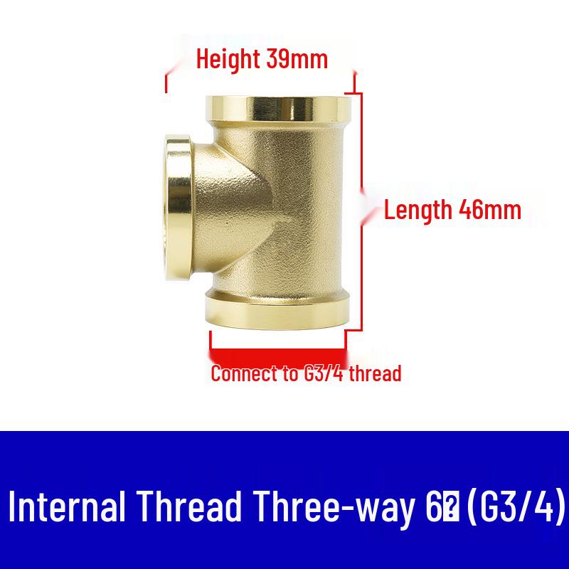 Pneumatischer Vollkupfer-Dreiwegehahn mit Innen-/Außengewinde, 1/2", 2", 3", 4" und 1" Optionen