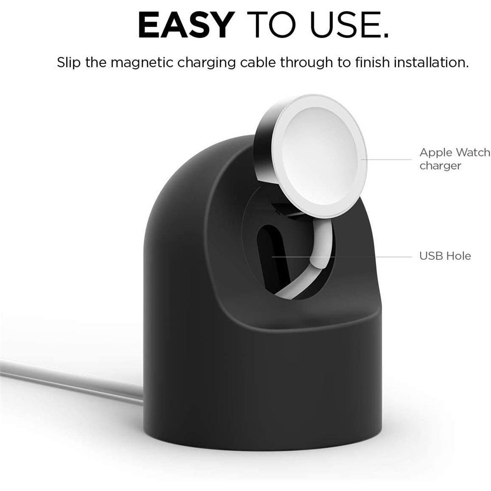 Ladeständer für Apple Watch Serie 9 8 Ultra 7 6 5 SE 4 3 2 Ladestation Silikonhalterung iWatch Ladekabelhalter