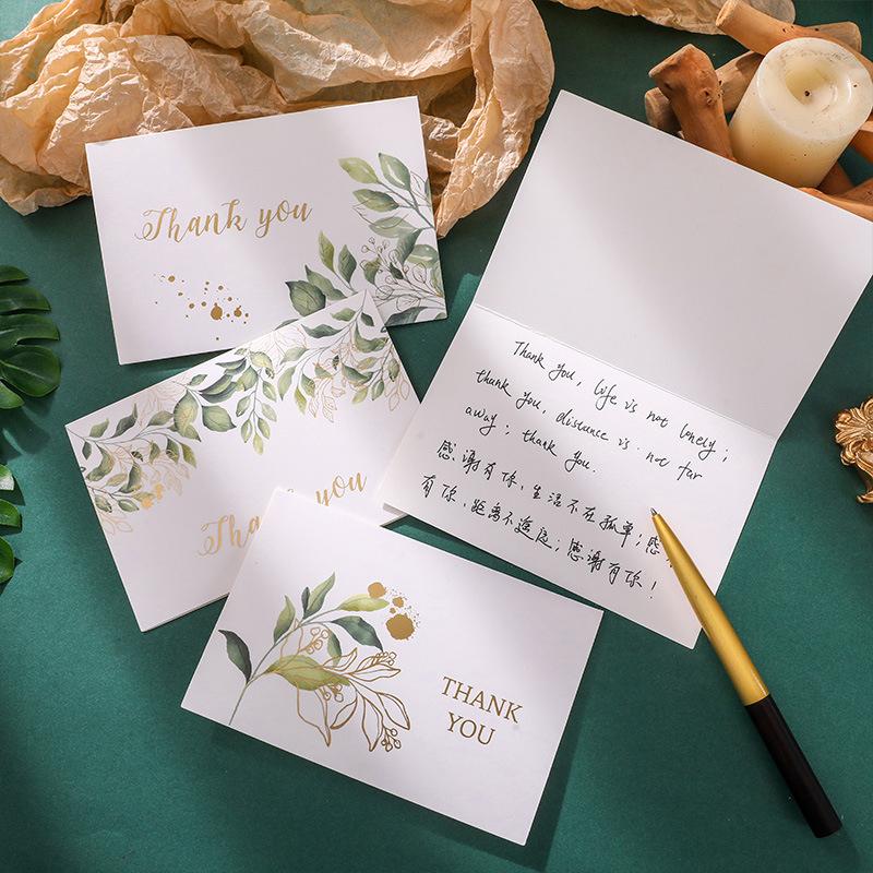 6pcs/set Teacher's Day Greeting Card Set Includes A Simple White Envelope And A Thank-you Card