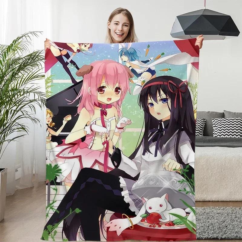 Anime Nap Blanket Sofa Winter Warm A-Madoka A-Magica Bed Fleece Camping Fluffy Soft Blankets King Size Microfiber Bedding