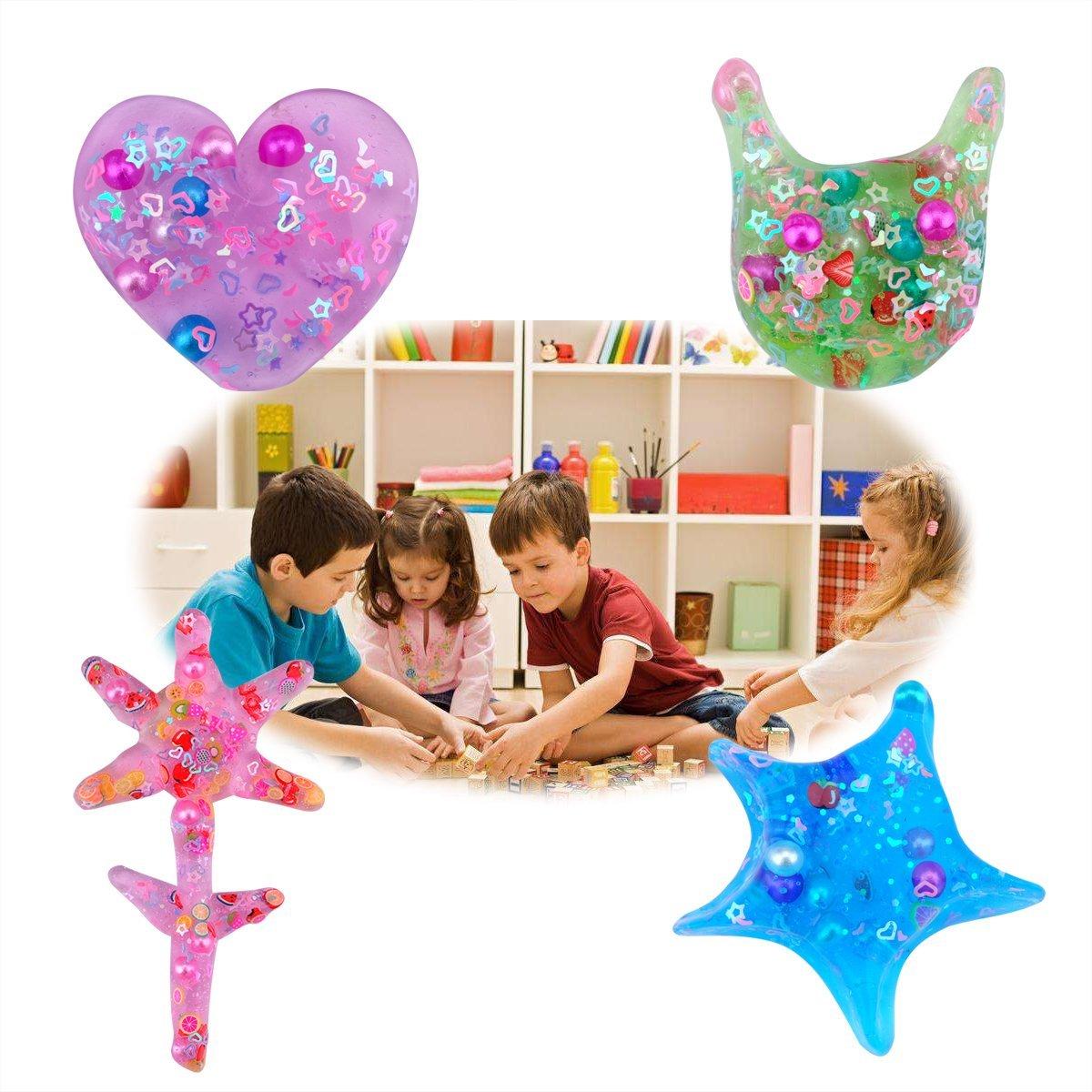 Kvvdi - 4 упаковки разноцветных жемчужно-кристаллических слизей с фруктами — фото 6