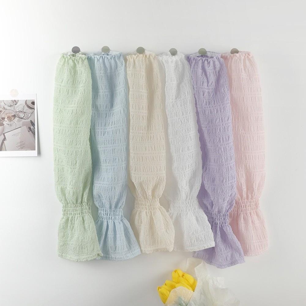 Anti-UV Arm Sleeve Solid Color Fingerless Gloves Summer Outdoor Sun Protection Sleeves  Cycling