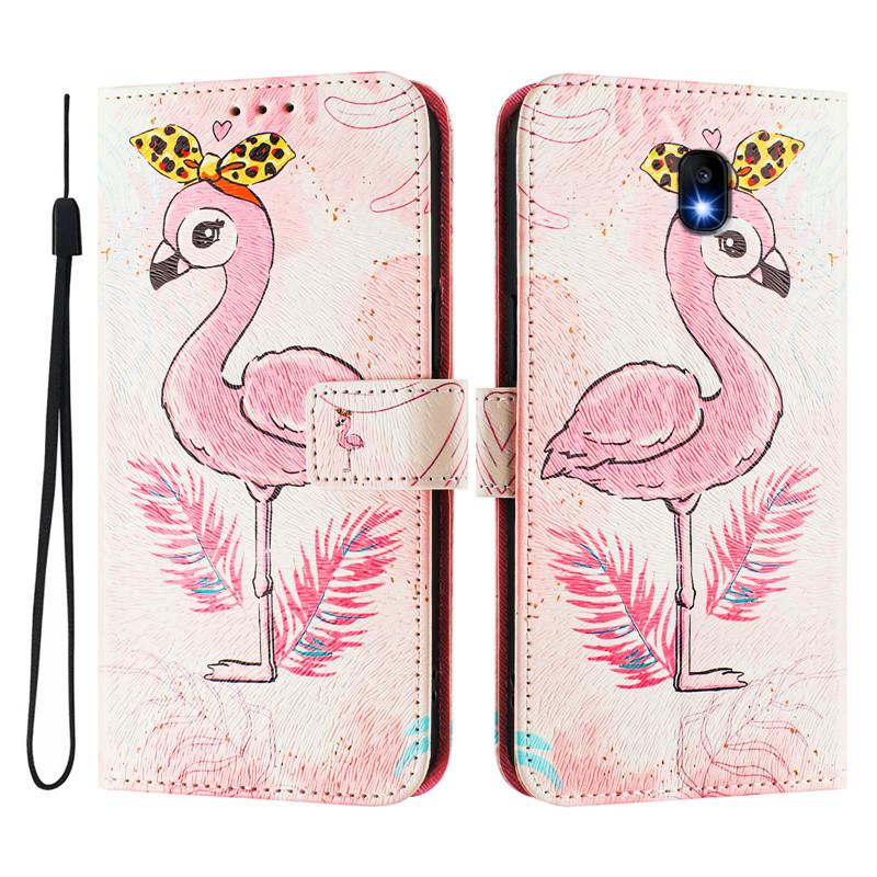 J330 Leather Phone Case For Samsung Galaxy J3 J5 J7 Pro 2017 EU J6 J4 Plus 2018 Coque Flip Cover Wallet Magnetic Painted Cases