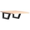 Washbasin Top with Mounting Bracket Steel and Solid Oak Wood