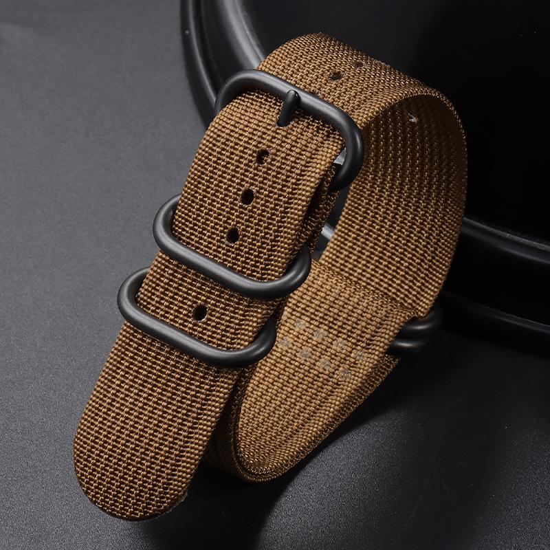 

18/20/22/24mm Nylon Braided Watch Band Men Women Smart Watch Straps Woven Canvas Sport Bracelets Universal Replacement Wristband 24mm коричневий
