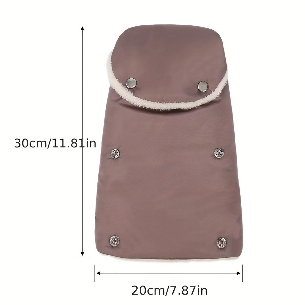 Winter Warm Gloves for Strollers - Thick Fleece-Lined, Windproof & Cold-Resistant, Soft Polyester Fiber, Solid Color