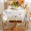 Rectangular Spring Watercolor Floral Tablecloth Machine Polyester Table Cover with Vibrant Flowers,Fits Standard Dining