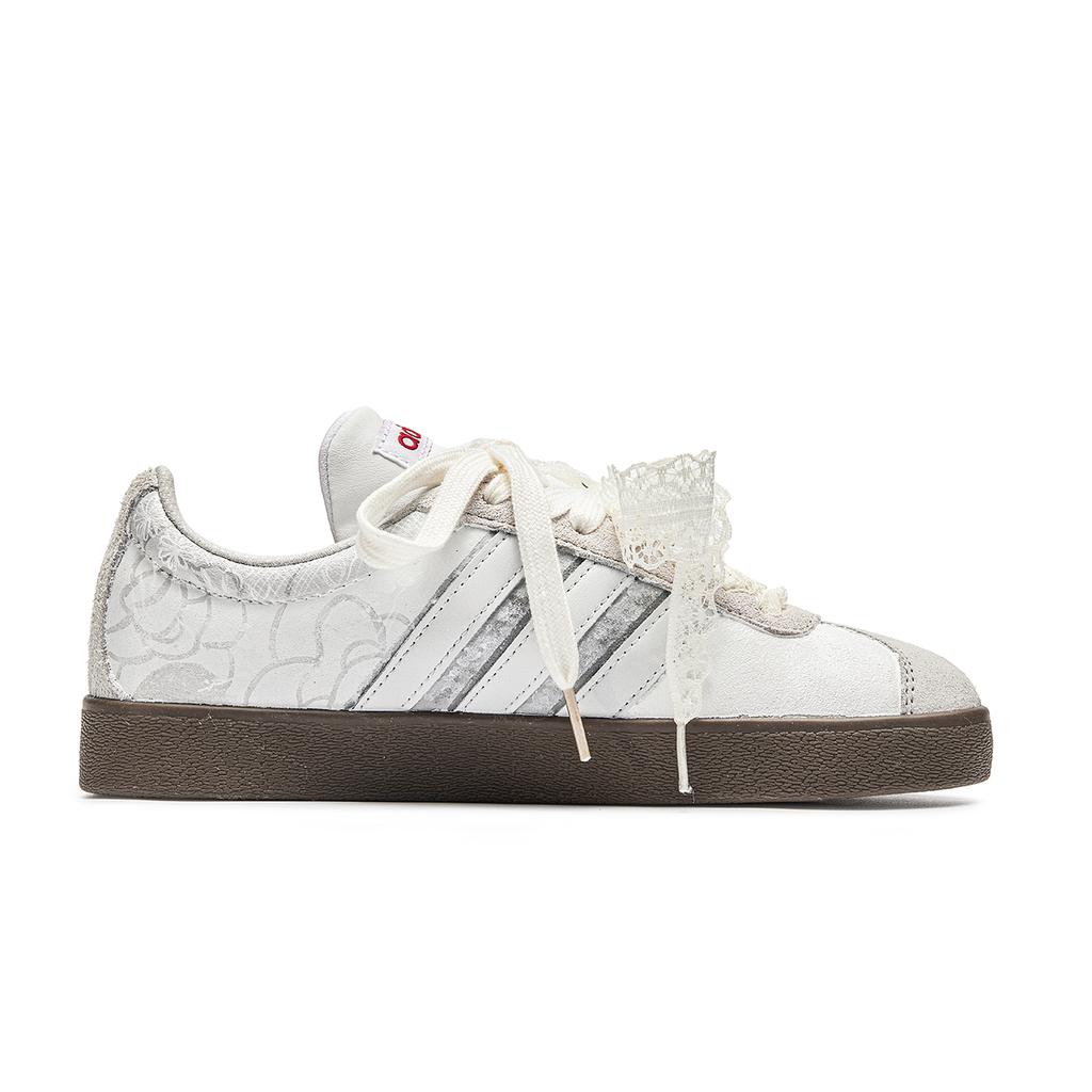 Adidas Goku World, Plain Flower Cushioning Low top Skateboard Shoes Unisex Silver Brown HQ1802(Team1173-)