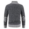 Men's Plus Velvet Thickened Stand Collar Cardigan Zipper Sweater - Autumn/Winter Warm Loose Knitwear