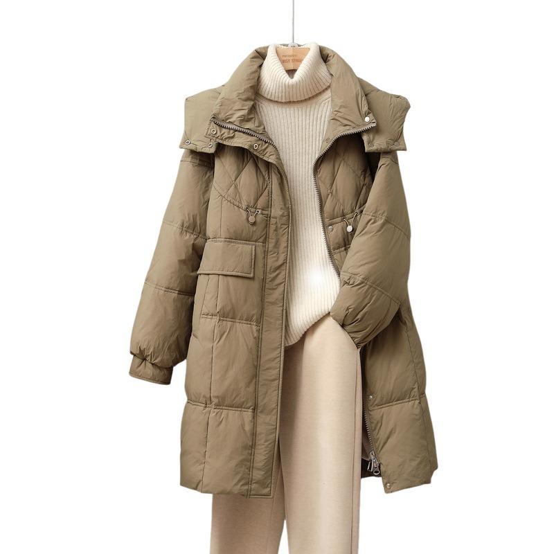 Down Cotton-padded Clothes Women's Medium and Long Winter New Loose Thickened Cotton-padded Clothes Casual Women's Cotton-padded Jacket