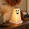 Halloween Ghost Candy Bowl Stand with Remote Control, Large LED Lighted Indoor Decoration Supplies Cute Holder for Front Door Porch Outdoor
