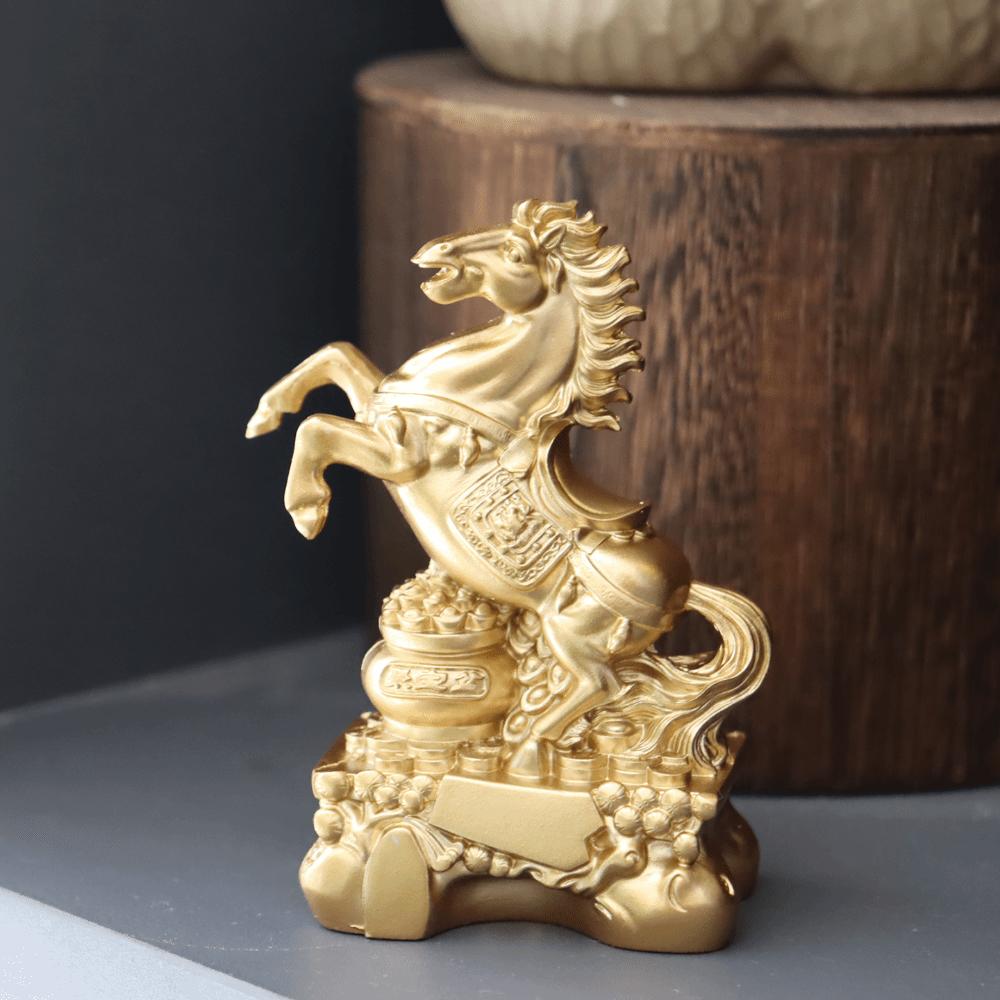 Lucky Charm Zodiac Animal Horse Sculpture Feng Shui Design Cute PVC Statue Creative Fortune Wealth Desktop Ornament