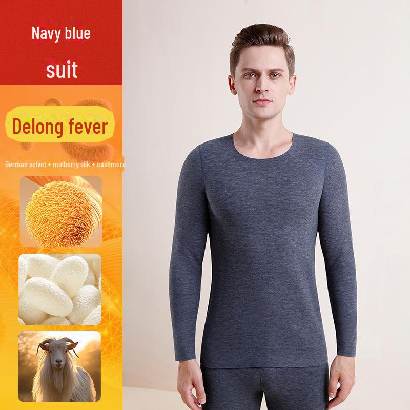 Herren- und Damen-Thermo-Unterwäsche-Set aus deutschem Kaschmir - Seiden-Unterhemd & Kälteabweisende Hose für Herbst/Winter