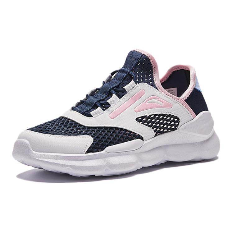 Anta Kids Comfortable Lightweight Non-Slip Shock Absorbing Low-Top Running Shoes Kids Running Shoes White Black Pink A322428821-1