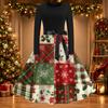 Women's Casual Vintage Christmas Print Neck Dress