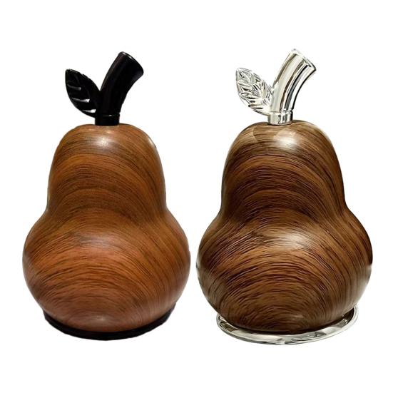 Wood Grain Pear Toothpick Dispenser Dental Floss Toothpick Holder Home Office Restaurant Kitchen Desktop Toothpick Organizer Container