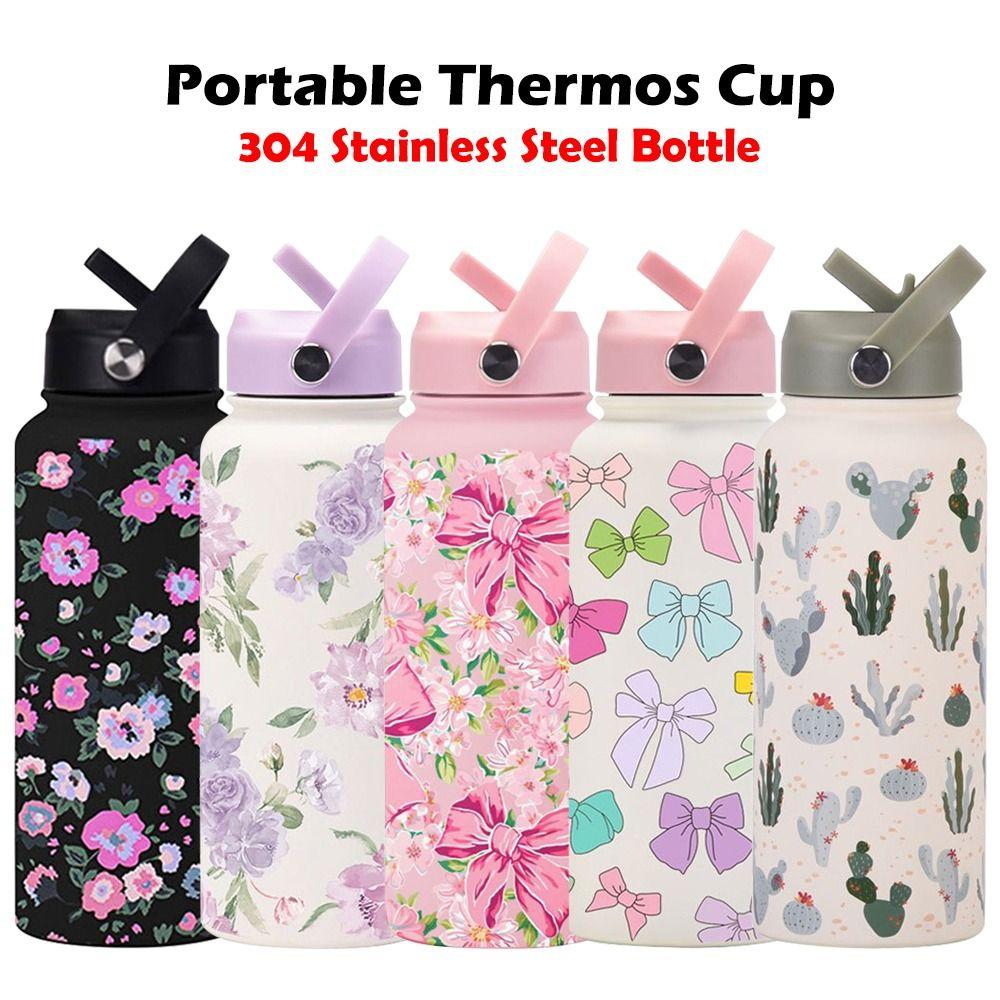 Straw Lid Vacuum Insulation Tumbler 304 Stainless Steel Handheld Cup New Drinking Cup  Handheld Use