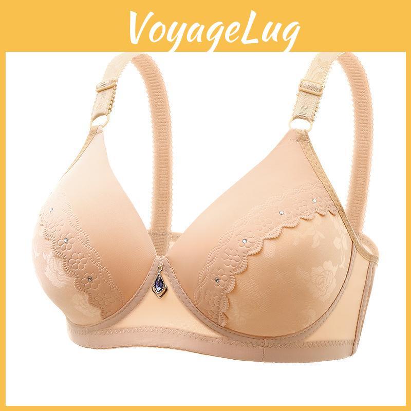 Lace Large Comfortable Women Size Jacquard Bra Nonsteel Rings Thin Breathable Underwear