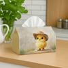 1pc Cute Rustic Aesthetic Tissue Box - Chick Farm Hat Gentle, Office, Parties, for Living Room, Kitchen, Events - Decorative Desk Decor, Home Organiz