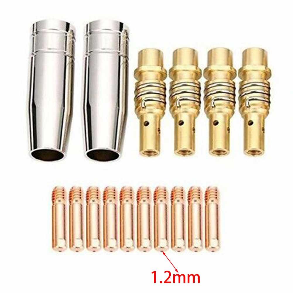 MIG Welding Contact Tip Consumables 16PC MIG Welding MB15 15AK Contact Tip 0.8/1.0/1.2mm For Rilon Riland Jasic Mitech Chiry