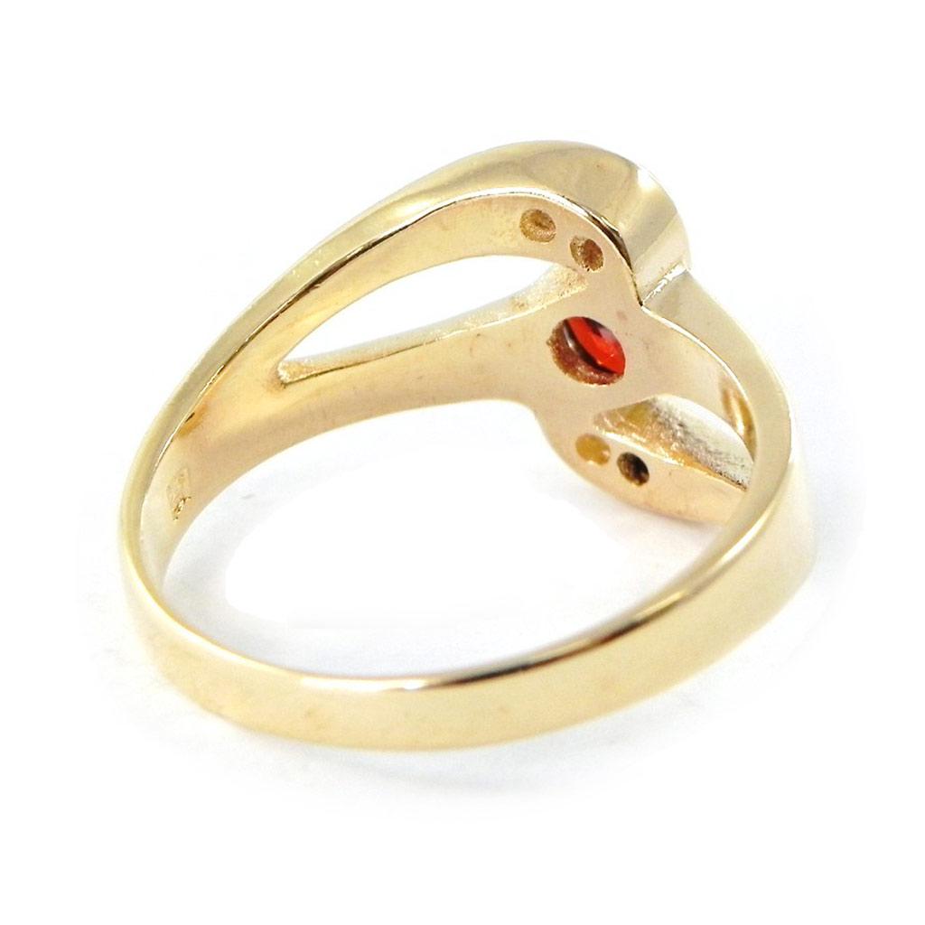 Vergoldeter 'Fusion'-Ring mit weißem Granat