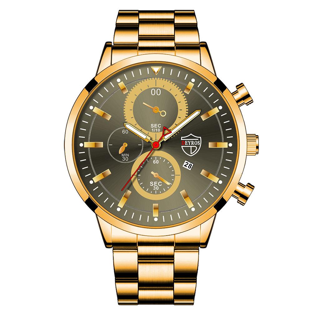 Steel Belt Watch Men'S Classic Automatic Luminous Calendar Quartz Watch