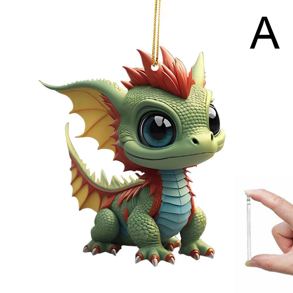 

2D акриловый милый динозаврик подвесной кулон мультфильм дракон рождественские украшения самолет украшения шляпа X6K1 1-1pc