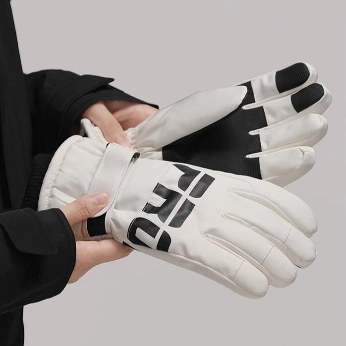 Mountaineering and Skiing Gloves Winter Anti Cold and Anti Slip Gloves with Thick Velvet Warm Riding Gloves Electric Bike Touch Screen Cotton Gloves