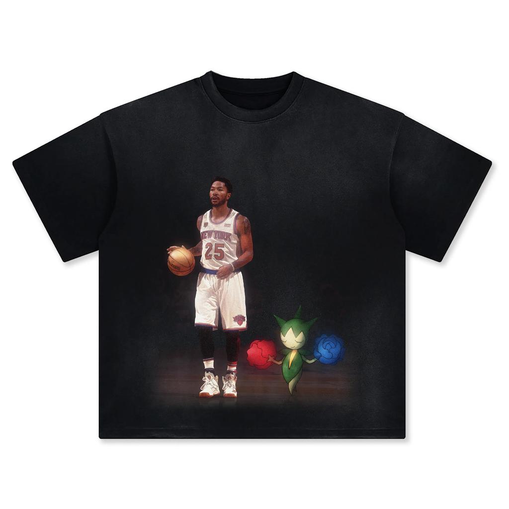 Pokémon Joint Basketball Star Printing Shortsleeved Tshirt Mens 2025 Summer New Fashion Cotton Breathable Y2K Street Top