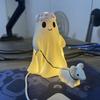 LED Night Lamp Ghost Walking Dog Statue Soft Warm Glow USB Powered Lighted Indoor Figurine Lamp Halloween Decoration