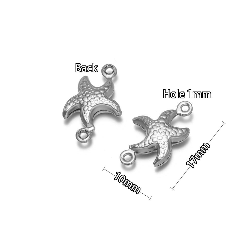 20Pcs Stainles Steel Hollow Ocean Pendants Sea Shells Lobster Starfish Charms DIY Necklace Marine Animal Pendant Jewelry Making