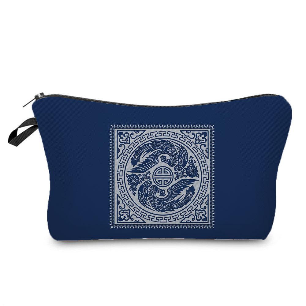 

Women Blue and White Porcelain Print Cosmetic Bag Toiletries Organize Travel Storage Case 6701